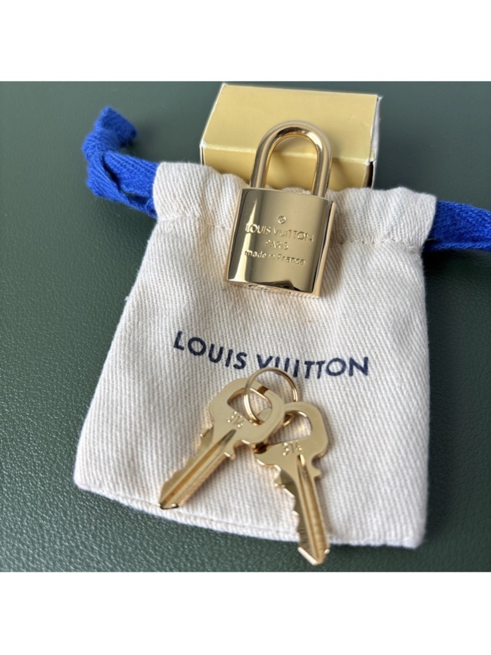 Authentic Louis Vuitton Gold Padlock with Key Set #314 - Picture 3 of 12